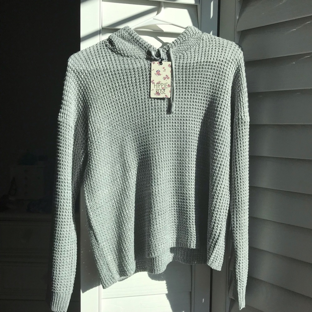 Hippie Rose Grey knitted hoodie